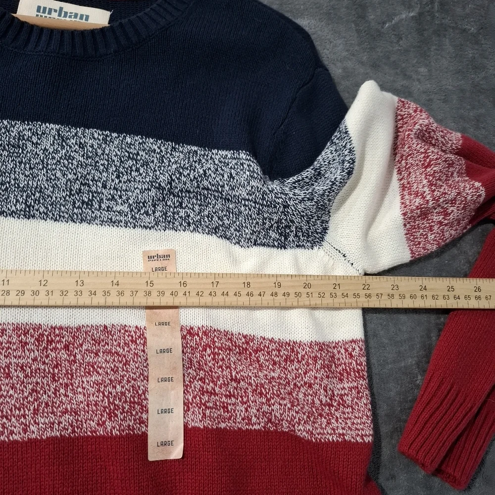 Urban Pipeline Sweater Mens Large Block Color Striped Retro 90s Style Preppy